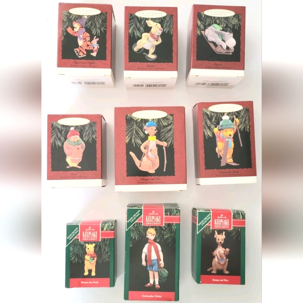 LOT OF 9 HALLMARK WINNIE THE POOH COLLECTION KEEPSAKE ORNAMENTS NIB